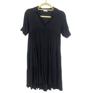Neutral Mini Dress M Black Minimalist Retro Western Capsule Skater Grunge Office